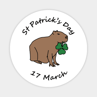 St Patricks Day 17 March Capybara Shamrock Magnet